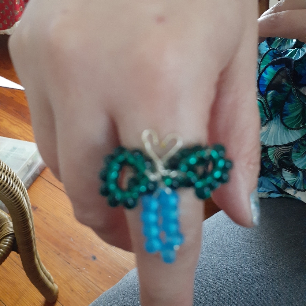 Handmade dragonfly ring